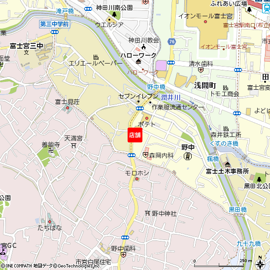 野中支店付近の地図